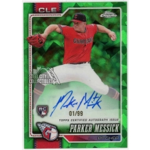 Parker Messick 2026 Topps Chrome Sapphire Green Rookie Autograph Card #RA-PM 1/99