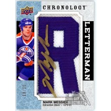 Mark Messier 2018-19 Upper Deck Chronology Letterman Patch Autograph Card 08/10