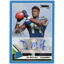 DK Metcalf 2019 Panini Donruss Blue Rated Rookie Autograph Card #313