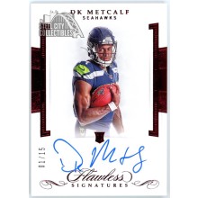 DK Metcalf 2019 Panini Flawless Signatures Ruby Rookie Auto Card #FR-DK 01/15