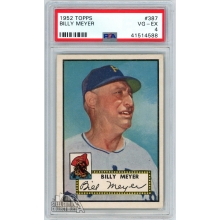 Billy Meyer 1952 Topps Baseball Card #387 PSA 4 VG-EX