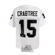 Michael Crabtree Autographed Oakland Custom White Football Jersey - BAS