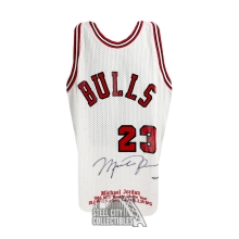 Michael Jordan Autographed Chicago Bulls Mitchell & Ness White Rookie Basketball Jersey - JSA LOA