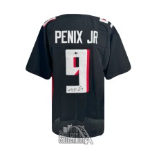 Michael Penix Jr Autographed Atlanta Custom Black Football Jersey - BAS (Cut Jersey)