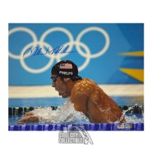 Michael Phelps Autographed USA 16x20 Swimming Photo - BAS (Blue Ink)