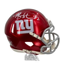 Michael Strahan Autographed New York Flash Mini Football Helmet - BAS