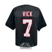 Michael Vick Autographed Atlanta Custom Black Football Jersey - BAS