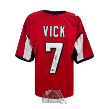 Michael Vick Autographed Atlanta Custom Red & Black Football Jersey - BAS