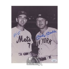 Mickey Mantle / Ed Kranepool Autographed New York 8x10 Baseball Photo - JSA LOA