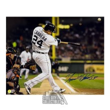 Miguel Cabrera Autographed Detroit Tigers 16x20 Baseball Photo - BAS (Back)