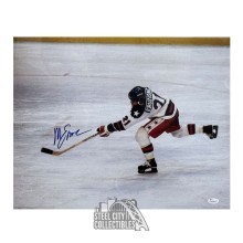 Mike Eruzione Autographed Team USA 16x20 Photo - JSA (Signed Above Stick)