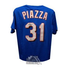 Mike Piazza Autographed New York Mets Mitchell & Ness Blue Baseball Jersey - Fanatics