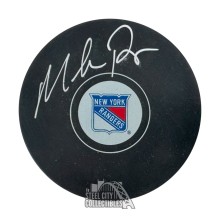 Mike Richter Autographed New York Rangers Logo Hockey Puck - BAS