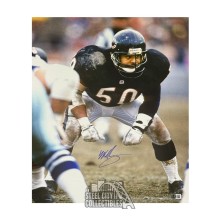 Mike Singletary Autographed Chicago 16x20 Football Photo - BAS (Navy Jersey)