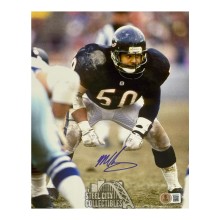 Mike Singletary Autographed Chicago 8x10 Football Photo - BAS (Navy Jersey)