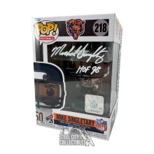 Mike Singletary HOF 98 Autographed Chicago Funko Pop - BAS (Full Name, White Ink)