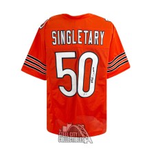 Mike Singletary HOF 98 Autographed Chicago Custom Orange Football Jersey - BAS (0 Signed)