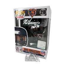Mike Singletary HOF 98 Autographed Chicago Funko Pop - BAS (White Ink)
