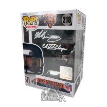 Mike Singletary SB XX Champs Autographed Chicago Funko Pop - BAS (White Ink)