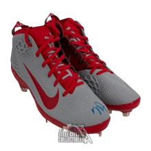 Mike Trout Autographed Nike Red/Gray Baseball Cleats - MLB Hologram