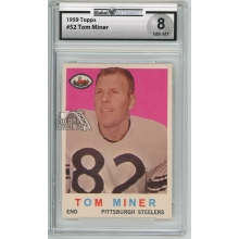 Tom Miner 1959 Topps Football Rookie Card #52 Global Authority 8 NM-MT