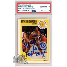 Mitch Richmond HOF 2014 1989 Fleer Basketball Autograph Rookie Card #56 PSA/DNA 10