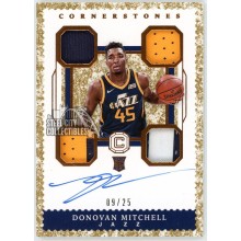 Donovan Mitchell 2017-18 Cornerstones Quad Rookie Patch Autograph Card #163 9/25