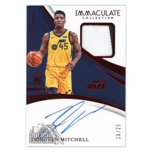 Donovan Mitchell 2017-18 Panini Immaculate Red Rookie Patch Autograph Card #102 16/25