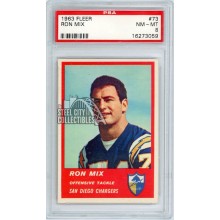 Ron Mix 1963 Fleer Football Card #73 PSA 8