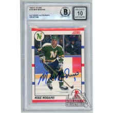 Mike Modano 1990-91 Score Rookie Autograph Card #120 BAS 10
