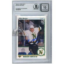 Mike Modano 1990-91 Upper Deck Rookie Autograph Card #46 BAS 10
