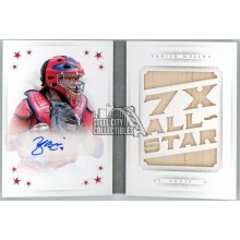 Yadier Molina 2016 Panini National Treasures Stars Bat Autograph Booklet Card #SBMS-YM 5/5