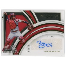 Yadier Molina 2022 Panini Immaculate Clearly Immaculate Red Auto #CIS-YM 05/25