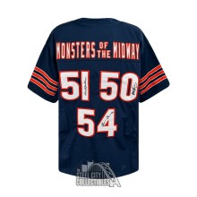 Butkus, Singletary, Urlacher Monsters Of The Midway Autographed Chicago Custom Jersey - JSA