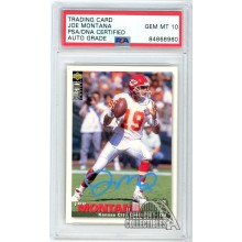 Joe Montana 1995 Upper Deck Autograph Card #117 PSA/DNA 10 (Light Blue)