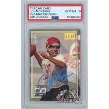 Joe Montana 1993 Pro Set Power Autograph Card #200 PSA/DNA 10 (Light Blue)