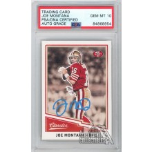 Joe Montana 2017 Panini Classics Autograph Card #123 PSA/DNA 10 (Light Blue)