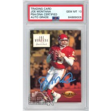 Joe Montana 1994 SkyBox Autograph Card #75 PSA/DNA 10 (Light Blue)
