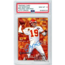 Joe Montana 1995 Fleer Autograph Card #183 PSA/DNA 10 (Light Blue)
