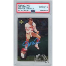 Joe Montana 1995 Upper Deck Trilogy Autograph Card #MT15 PSA/DNA 10 (Light Blue)