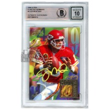 Joe Montana 1994 Fleer Ultra Flair Hot Numbers Autograph Card #8 BAS 10 (Yellow)