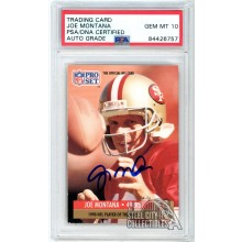 Joe Montana 1991 Pro Set NFL Player Of The Year Autograph Card #3 PSA/DNA 10