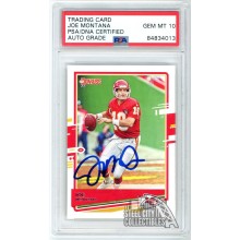 Joe Montana 2020 Panini Donruss Autograph Card #9 PSA/DNA 10