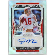 Joe Montana 2021 Panini Prizm Flashback Silver Autograph Card #FA-JM 28/99