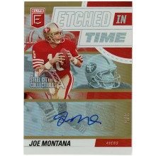 Joe Montana 2022 Panini Donruss Elite Etched In Time Auto 3/5