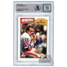 Joe Montana 1987 Topps Autograph Card #112 BAS 10