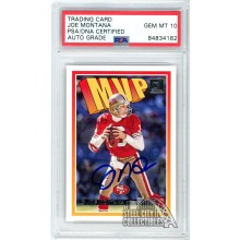 Joe Montana 2018 Panini Donruss MVP Autograph Card #MVP-17 PSA/DNA 10
