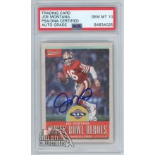 Joe Montana 2017 Panini Classics Super Bowl XIX Heroes Autograph Card PSA/DNA 10