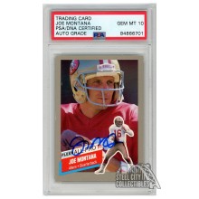 Joe Montana 1991 Fleer All-Pro Autograph Card #19 PSA/DNA 10