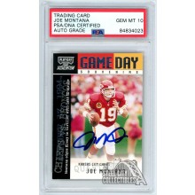Joe Montana 2000 Playoff Momentum Game Day Autograph Card #GDS3 PSA/DNA 10
